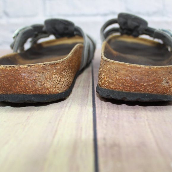 Birkenstock Xenia Gray Soft Footbed 3-Straps Sandals Size Eu 38 US 7 - Picture 10 of 11